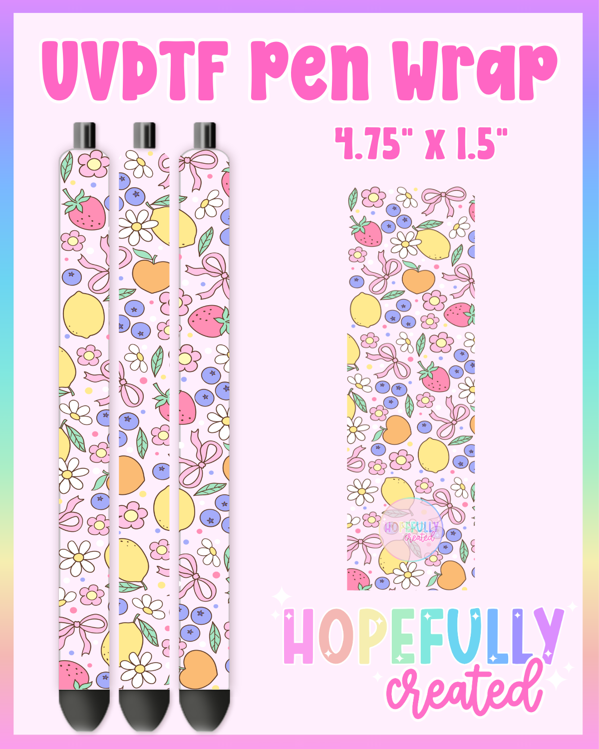 Fruits UVDTF Pen Wrap