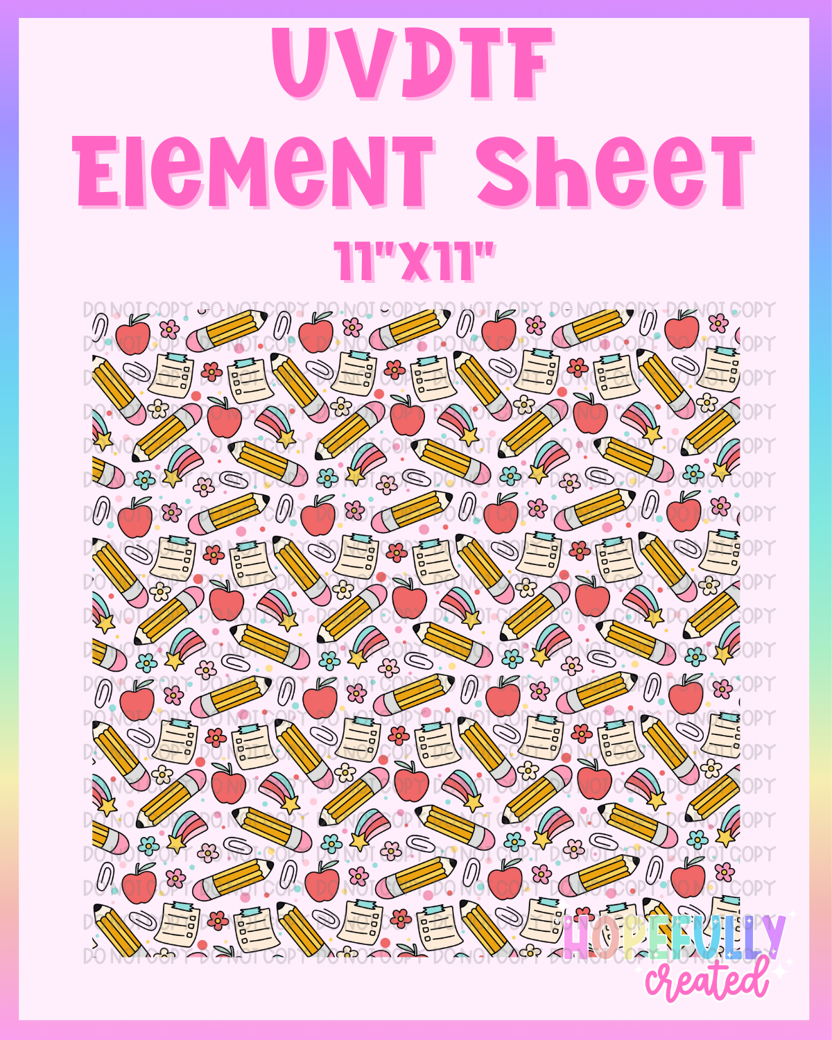 School UVDTF Element Sheet