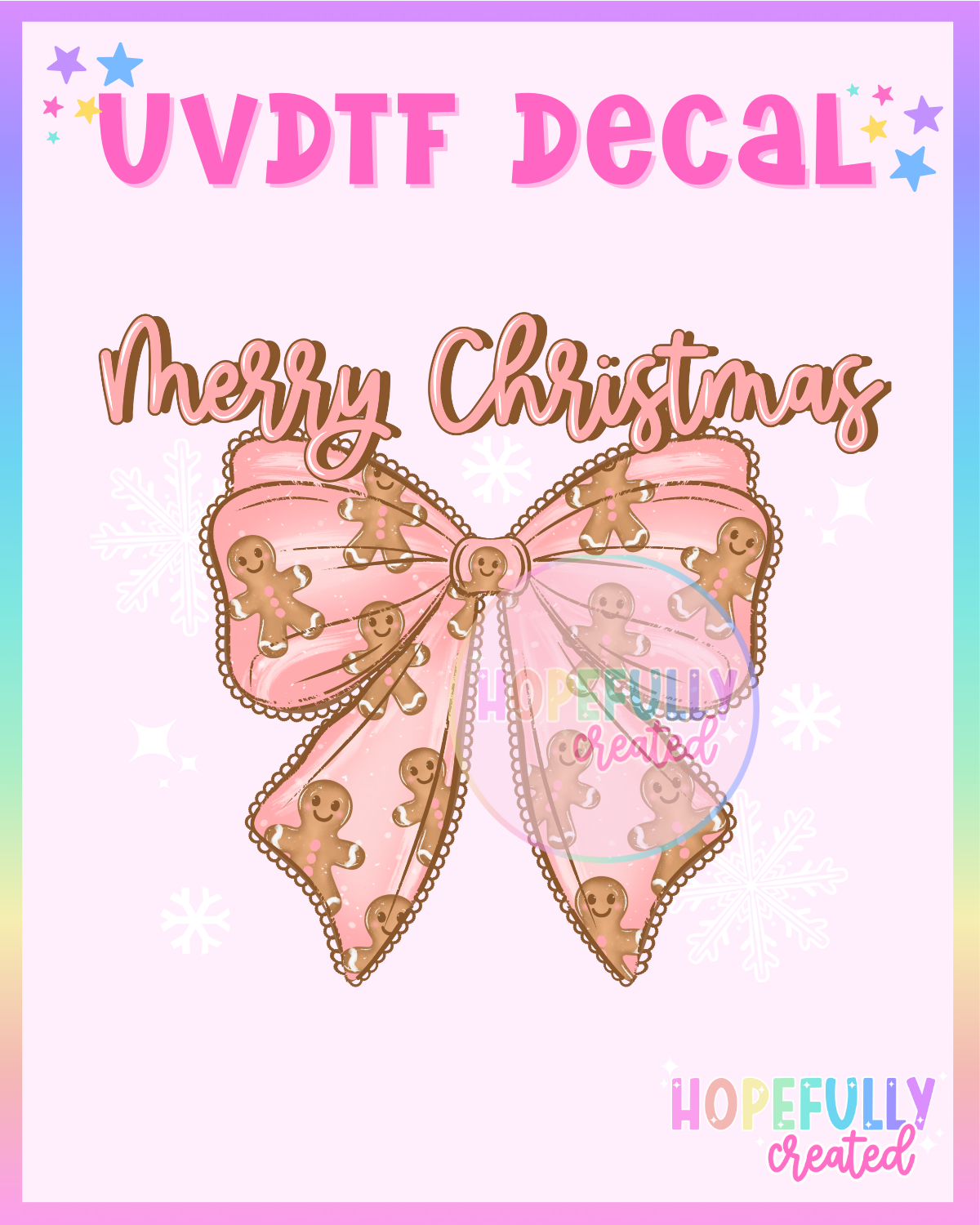 Gingerbread Bow UVDTF Decal