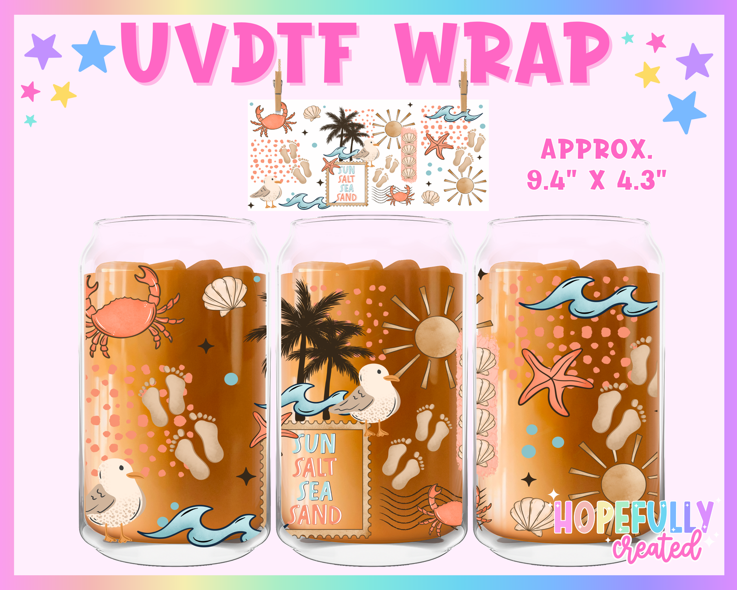 Sun Salt Sea Sand UVDTF Glass Can Wrap