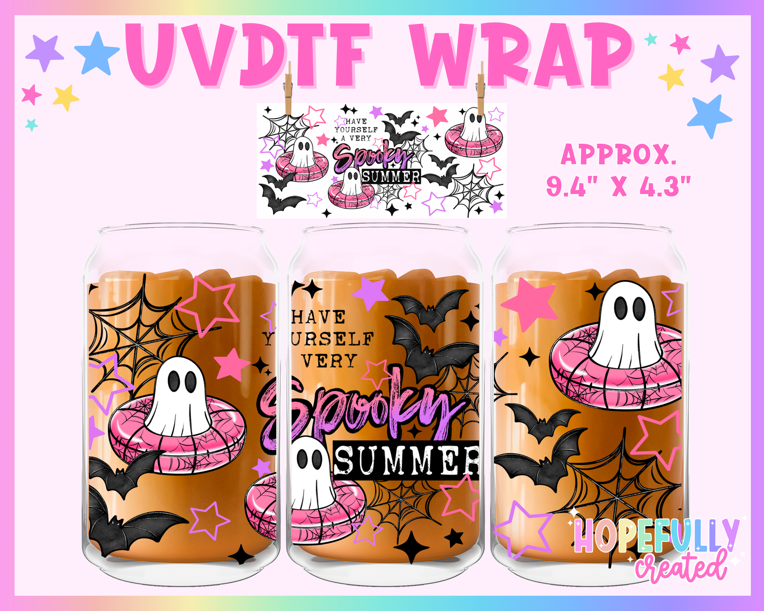 Spooky Summer UVDTF Glass Can Wrap