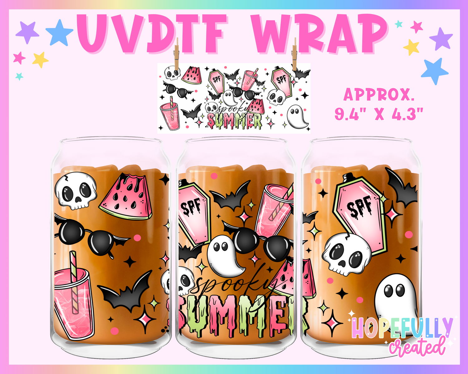 Spooky Summer UVDTF Glass Can Wrap