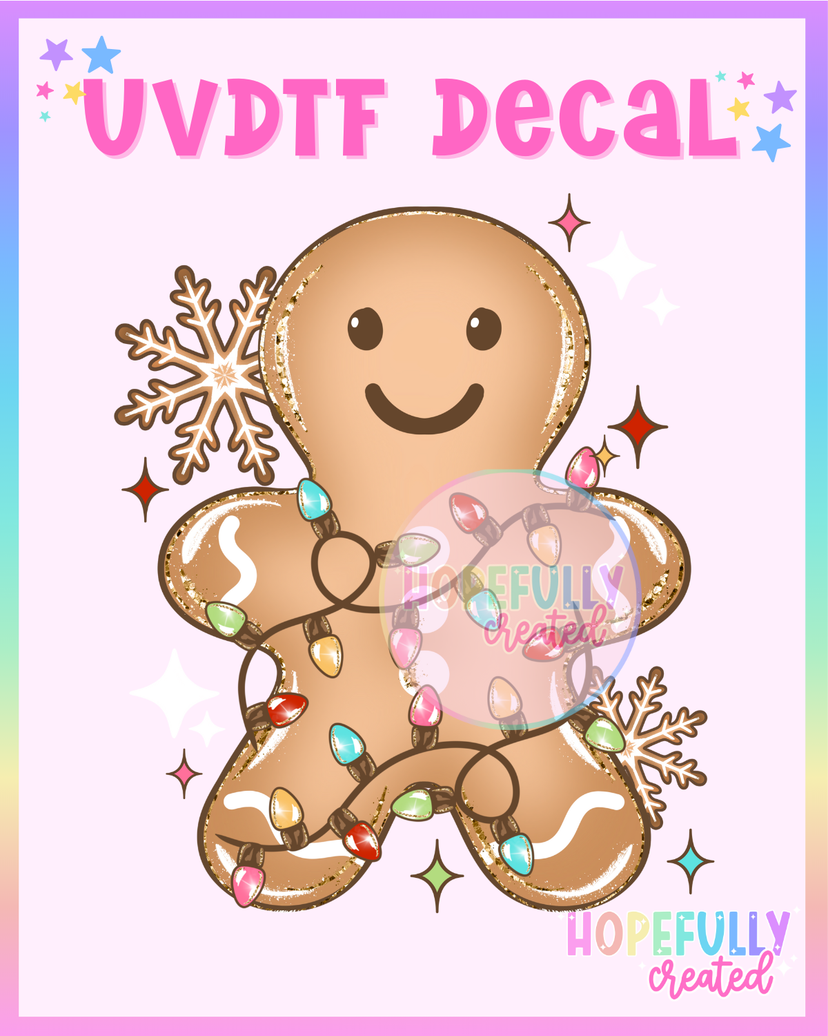 Christmas Gingerbread UVDTF Decal