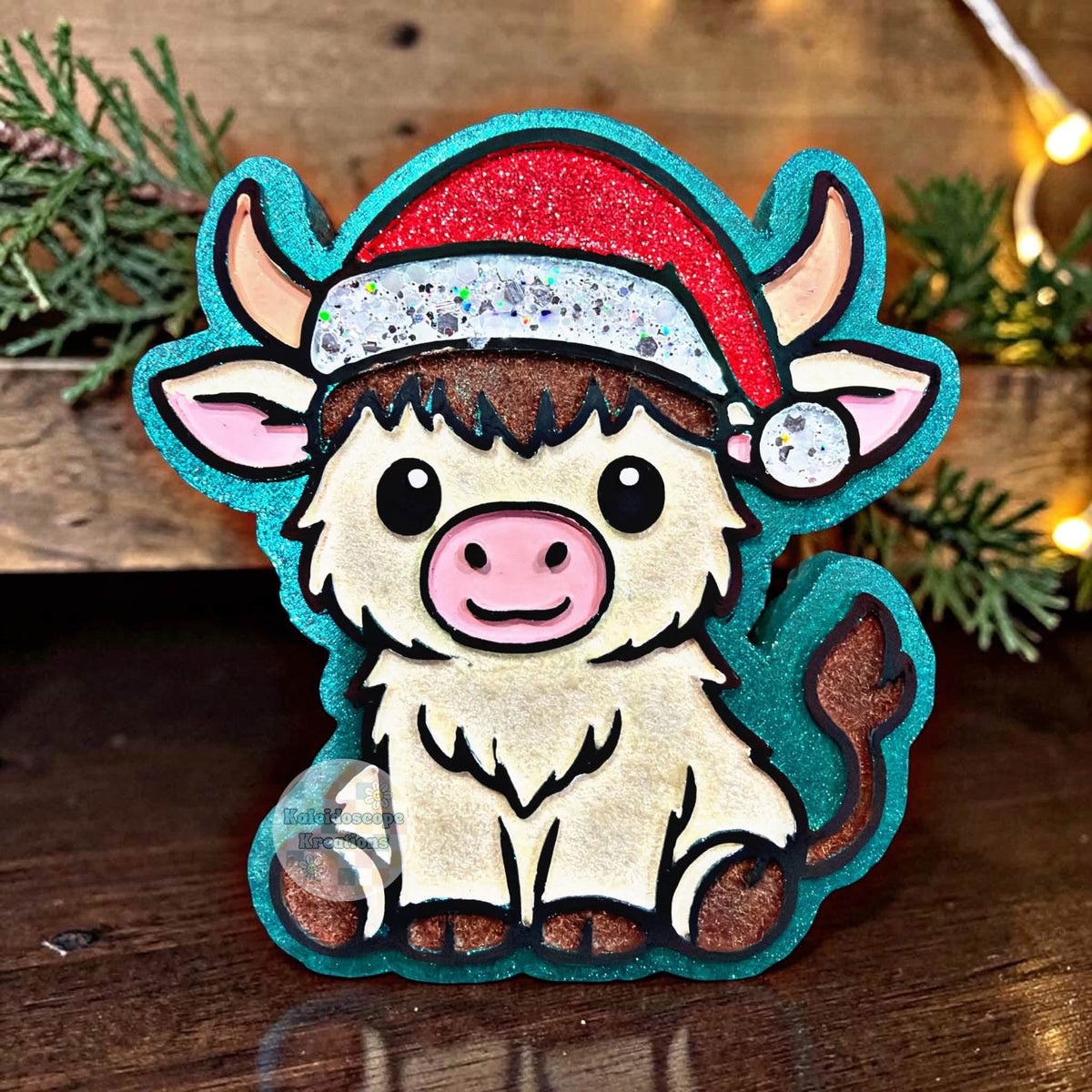 Santa hat cow Silicone Freshie Mold