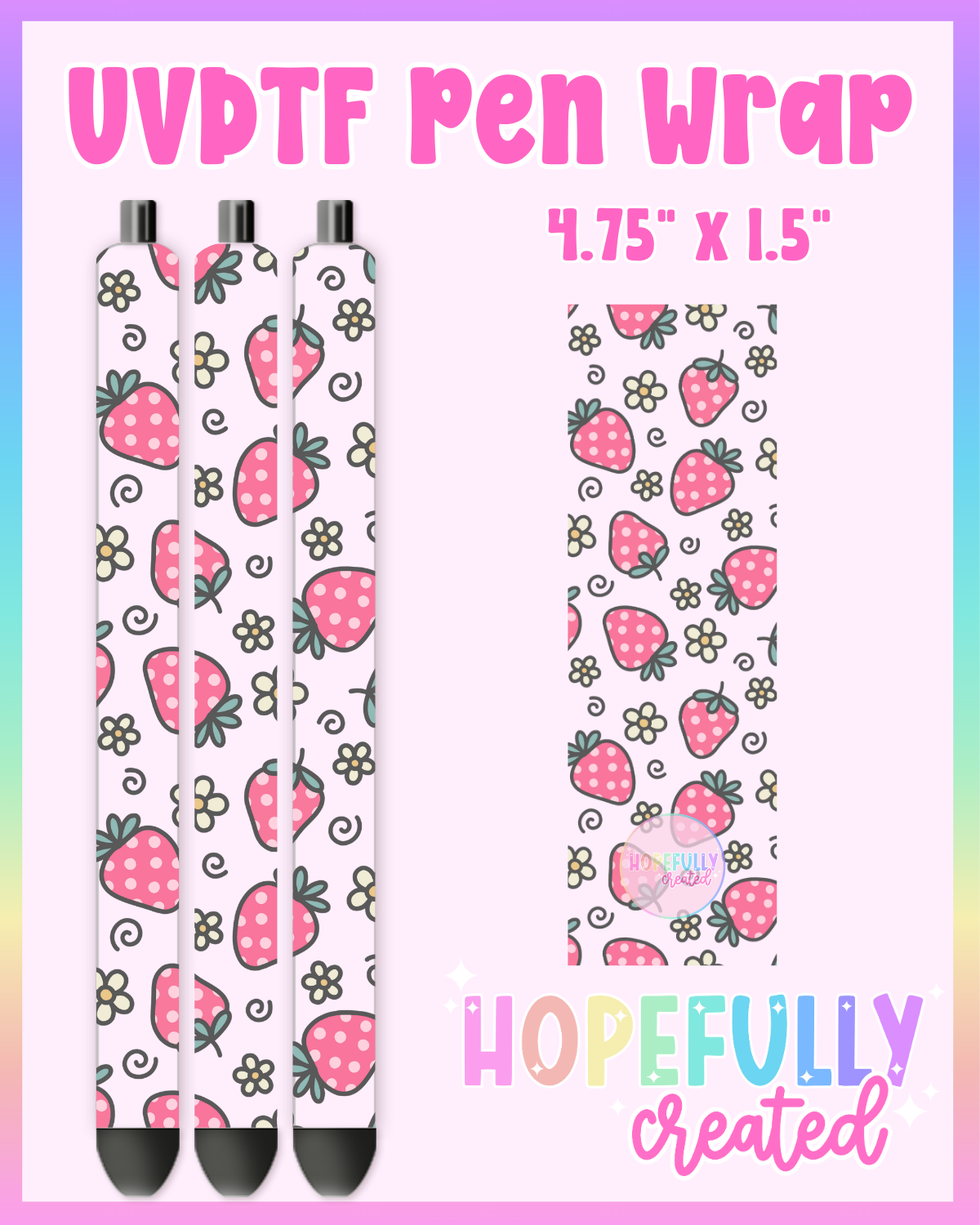 Strawberry UVDTF Pen Wrap