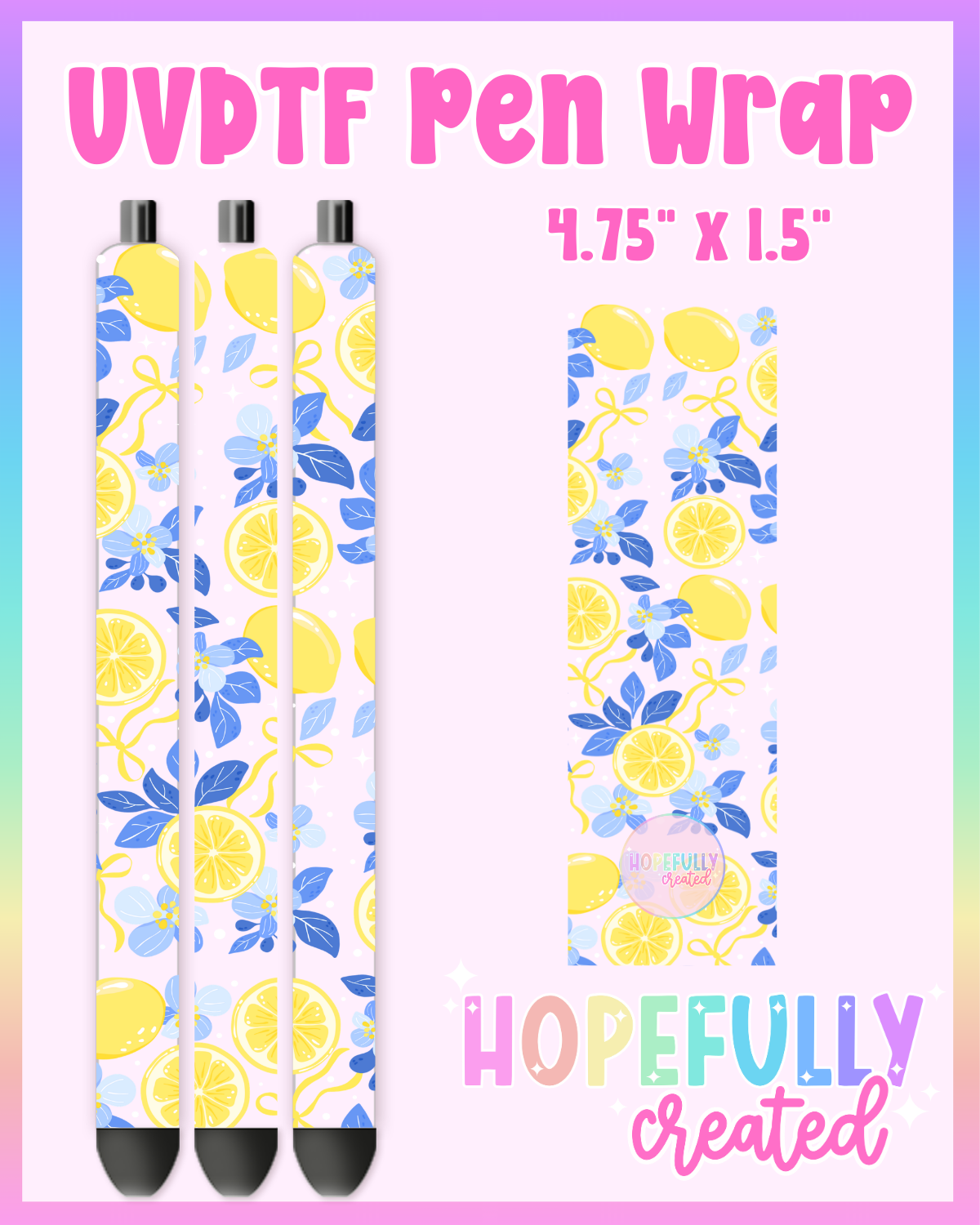 Lemon UVDTF Pen Wrap