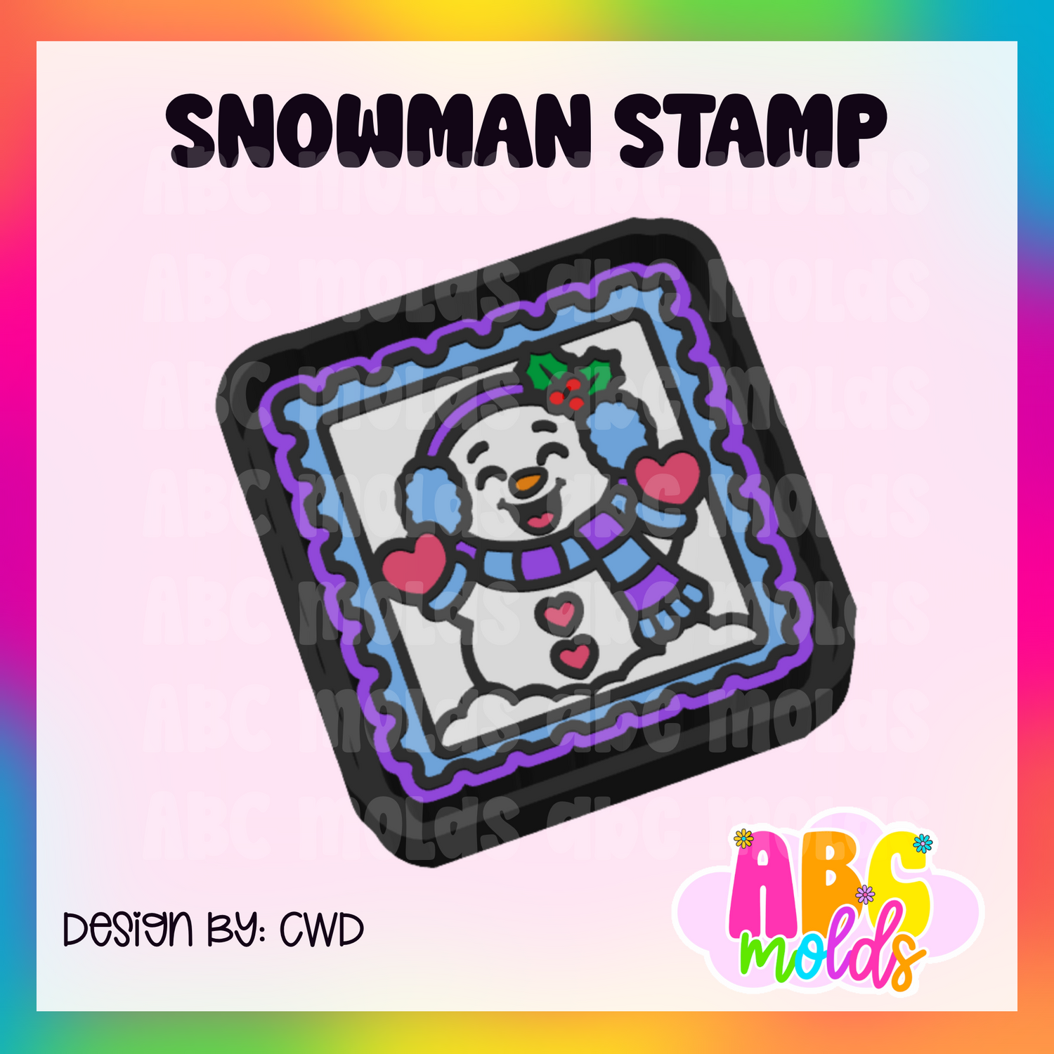 Snowman Stamp - Silicone Freshie Mold