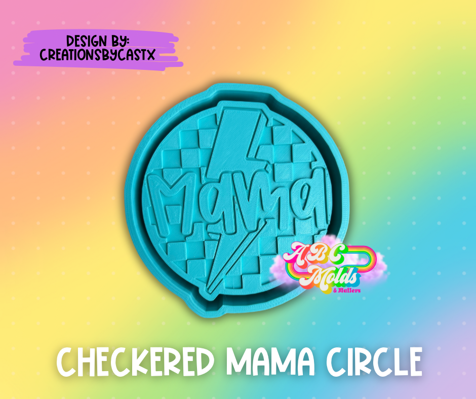 Checkered Mama Circle Silicone Freshie Mold