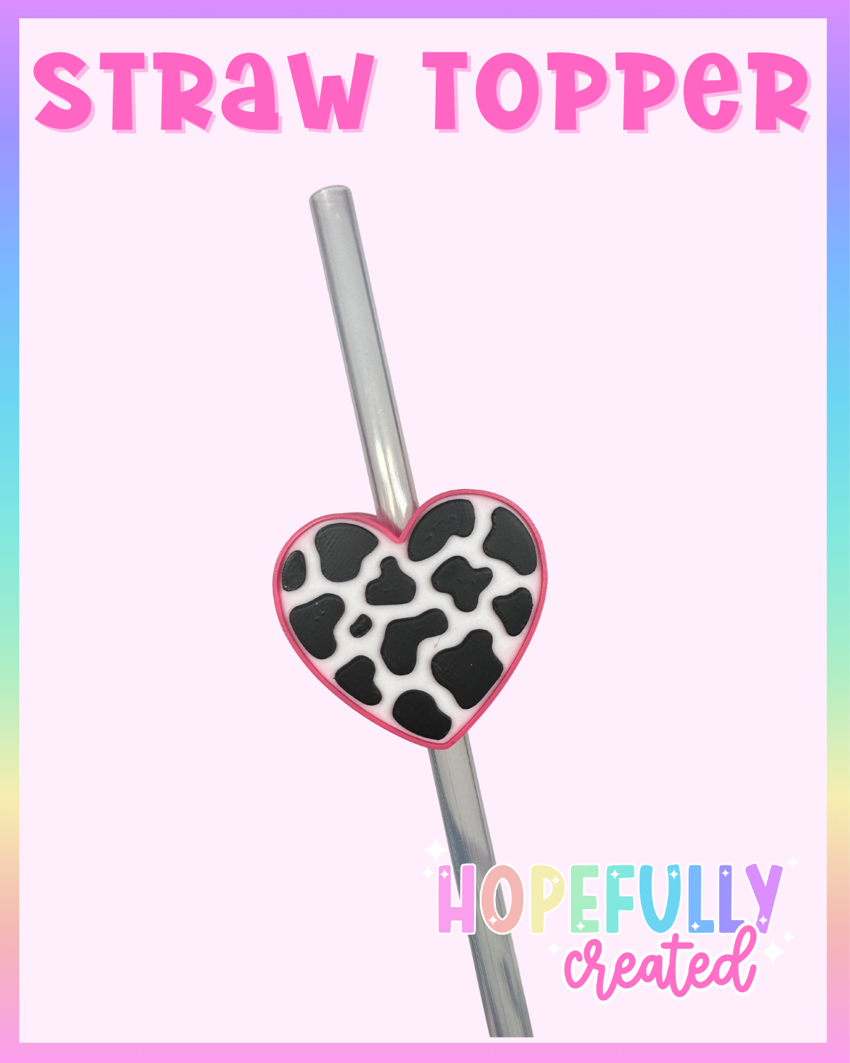 Cow Heart Straw Topper