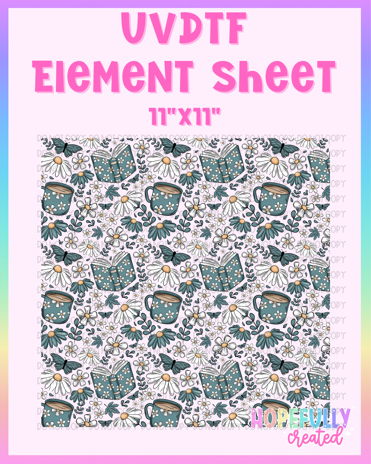 Floral Books UVDTF Element Sheet