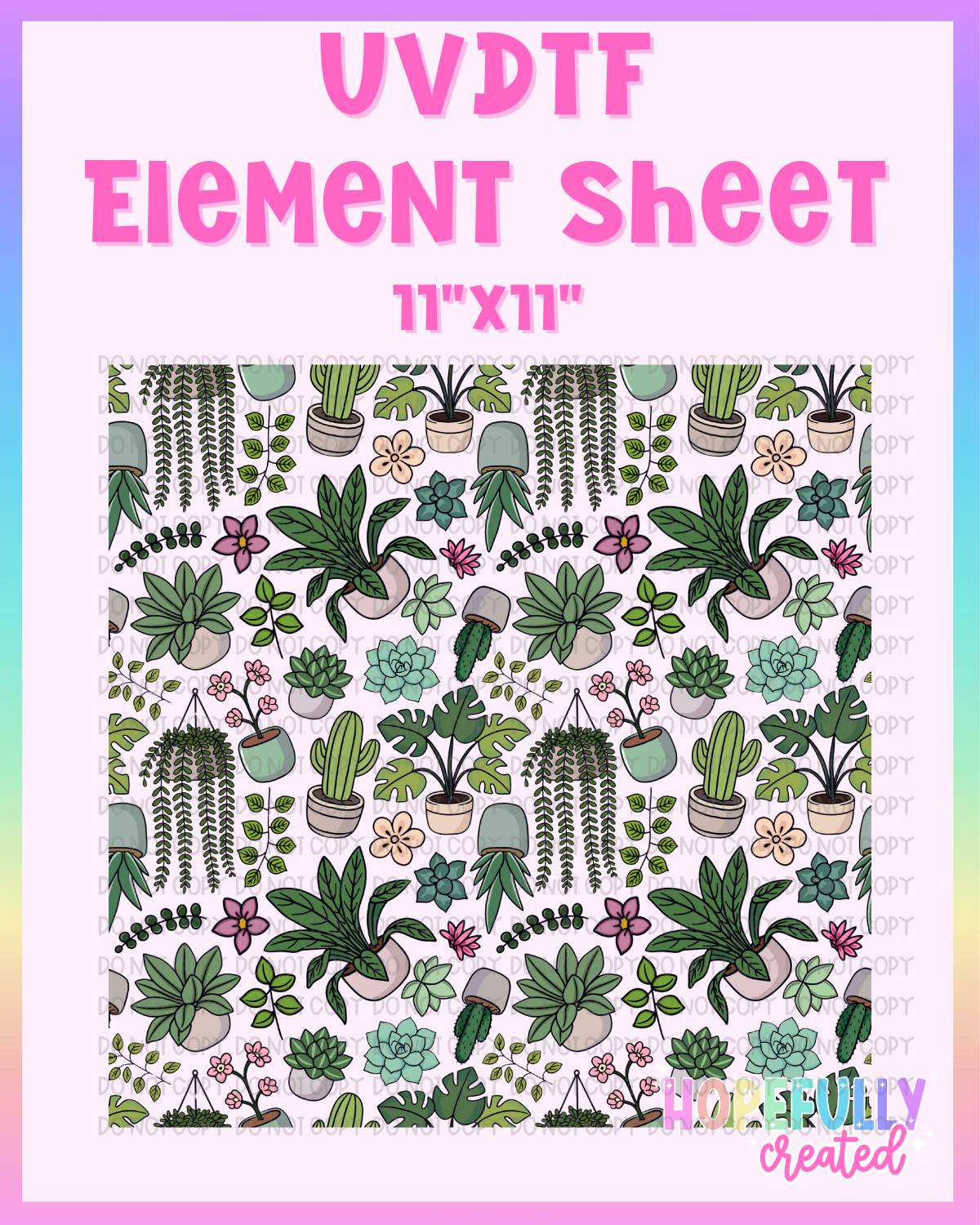 Plants UVDTF Element Sheet