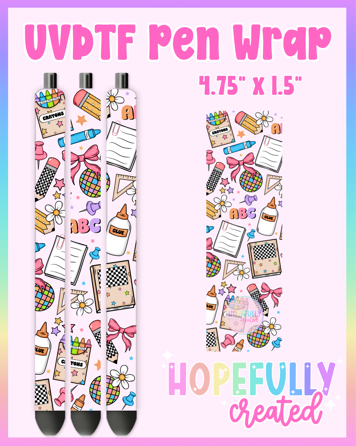 School Supplies UVDTF Pen Wrap