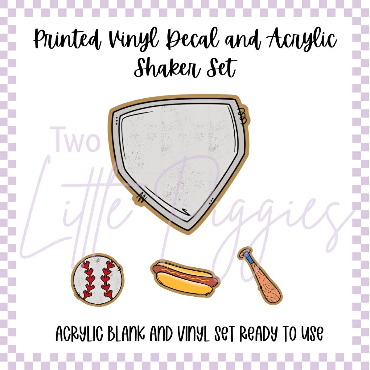 Acrylic Blank & Shaker Set - Take Me Out to the Ballgame - Baseball