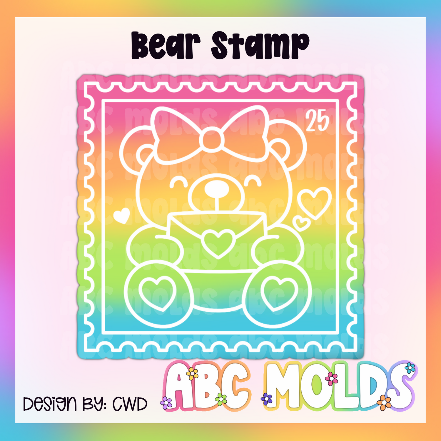 Cute bear stamp Silicone Mold