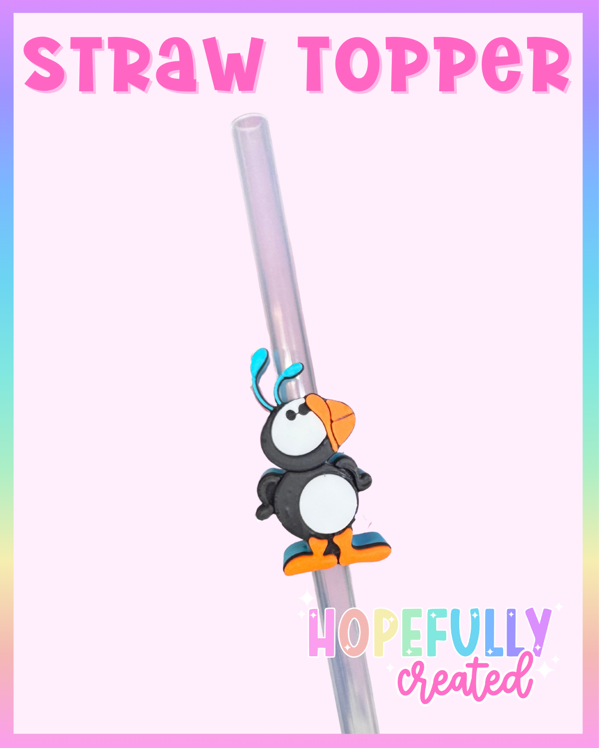 Buddy Penguin Straw Topper