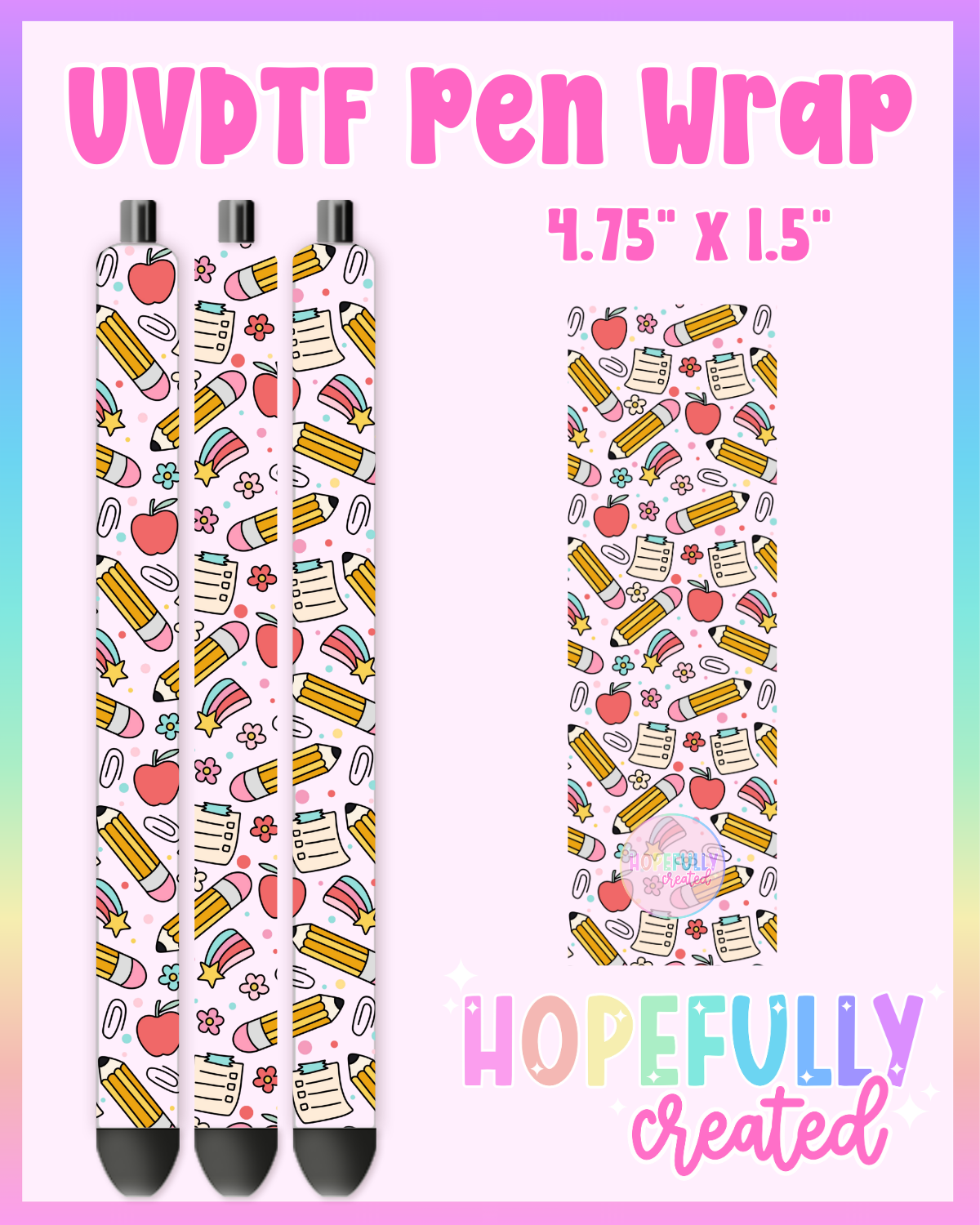 School UVDTF Pen Wrap