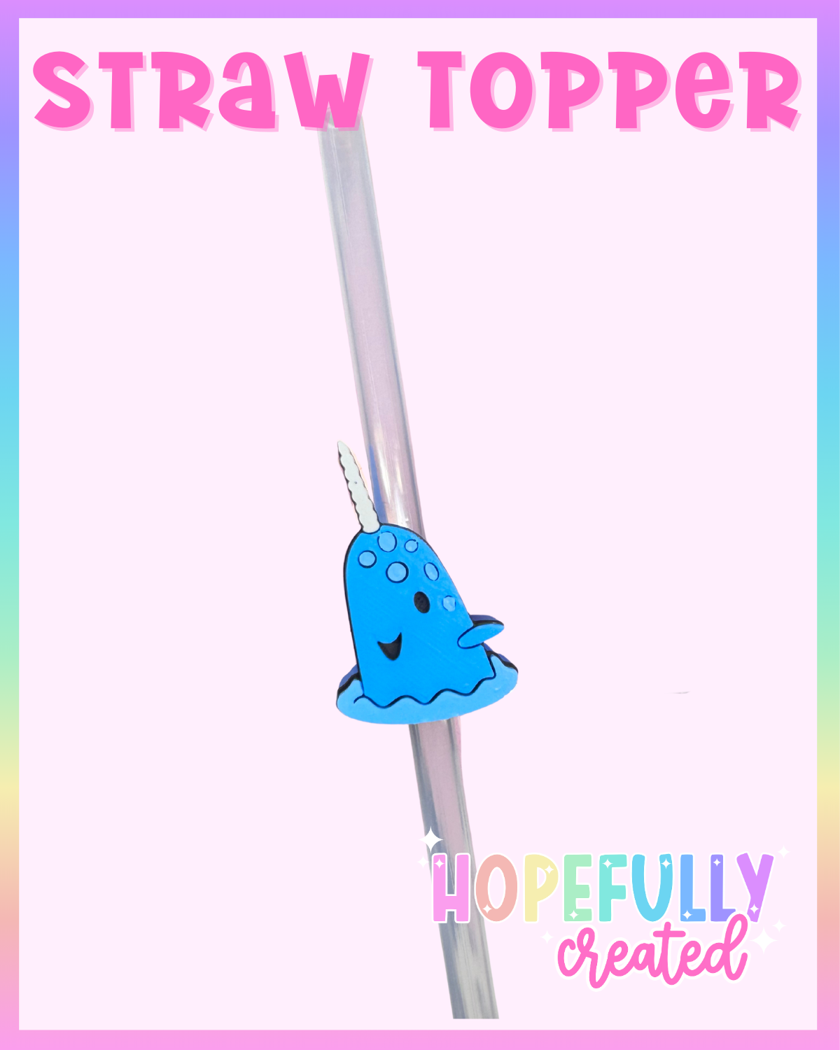 Narwhal Buddy Straw Topper