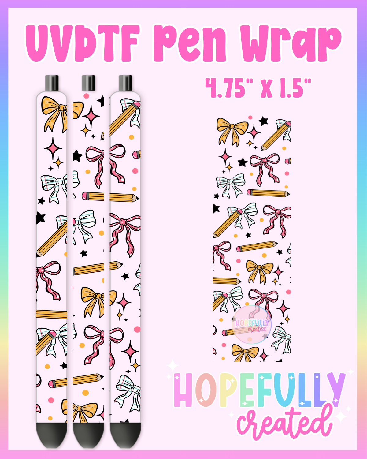 School Bows UVDTF Pen Wrap