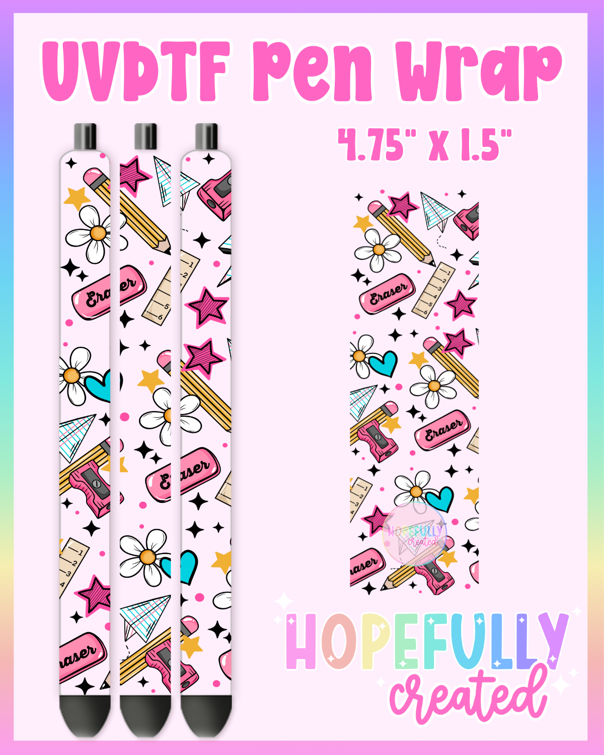 School Supplies 2.0 UVDTF Pen Wrap