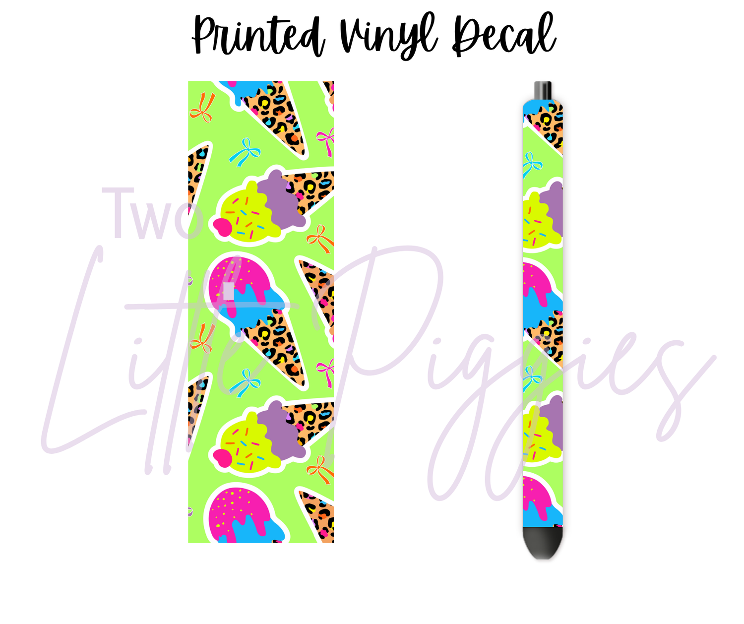 Printed Vinyl - Neon Ice Cream