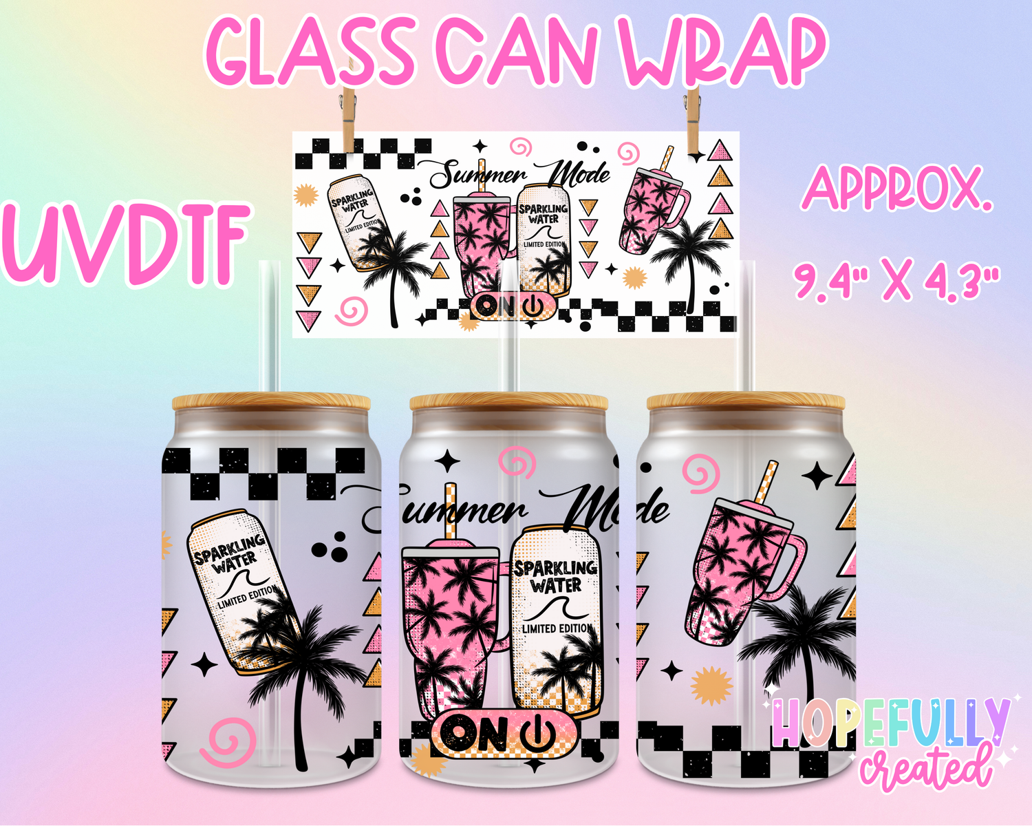 Sparkling Water UVDTF Glass Can Wrap