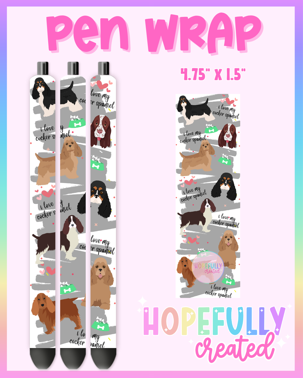 Cocker Spaniel Pen Wrap- 4555