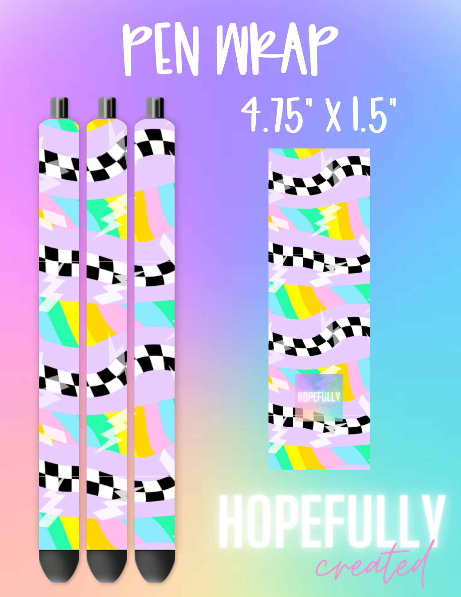 Rainbow Checker Pen Wrap-265