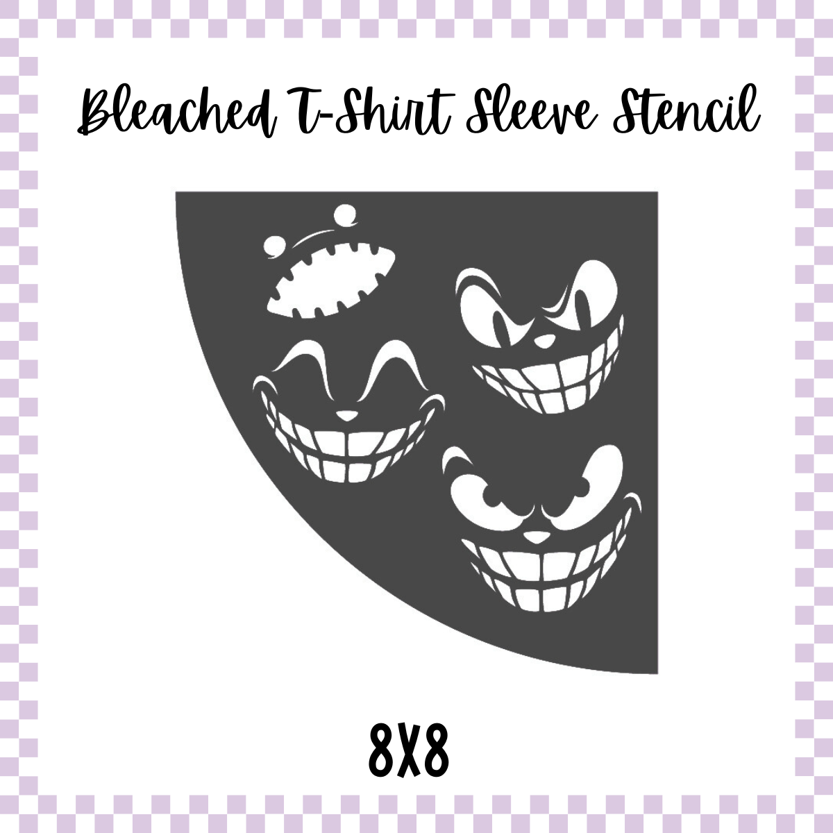 Bleached Tshirt Stencil - Scary Faces