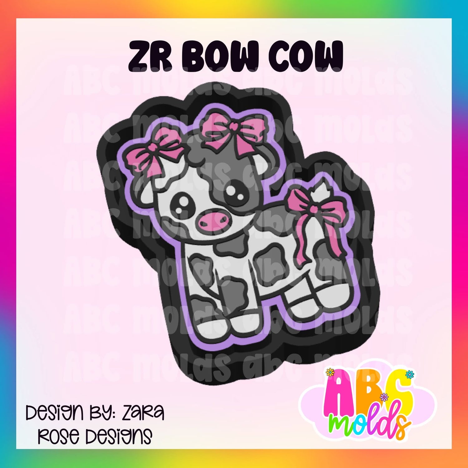 ZR Bow Cow - Silicone Freshie Mold