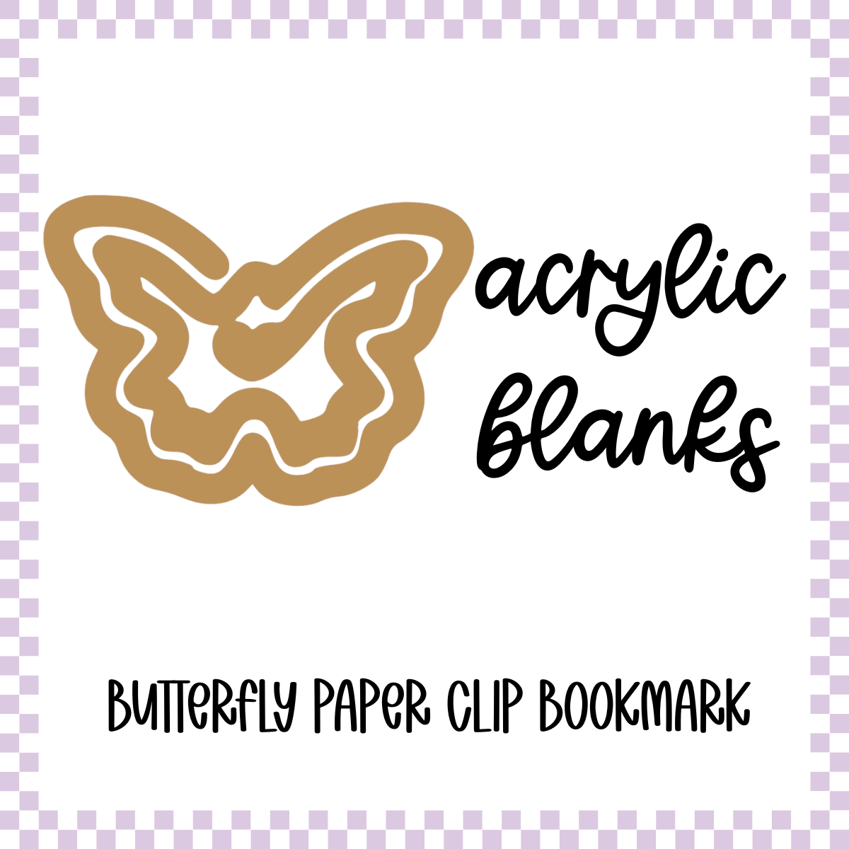 Acrylic Blank -  Butterfly Paper Clip Bookmark (3pc)