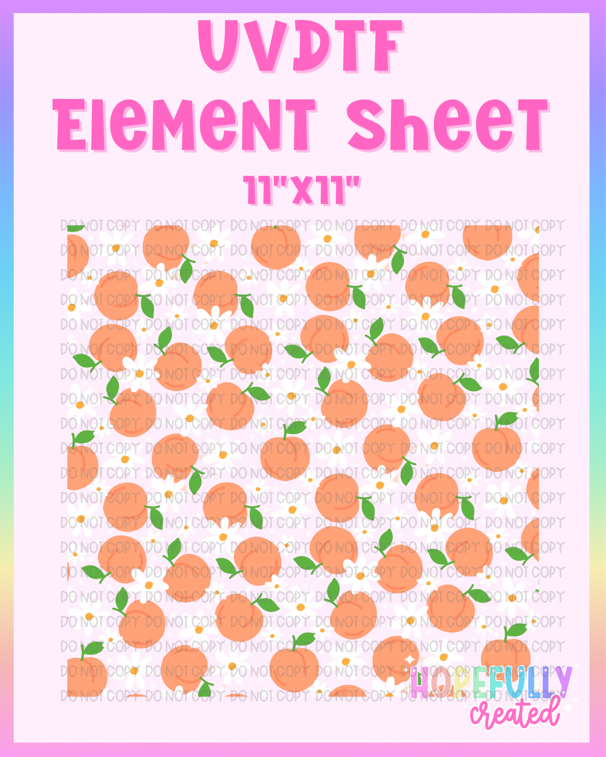 Peaches & Daisies UVDTF Element Sheet