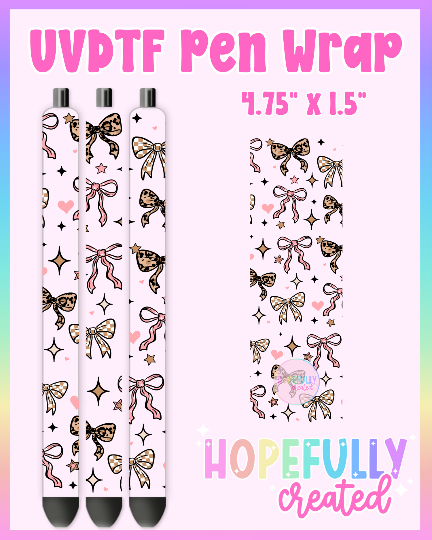 Neutral Bows UVDTF Pen Wrap