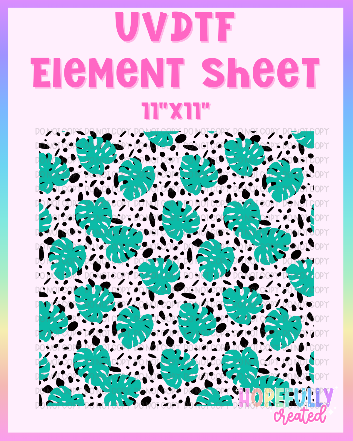 Monstera Leaf UVDTF Element Sheet