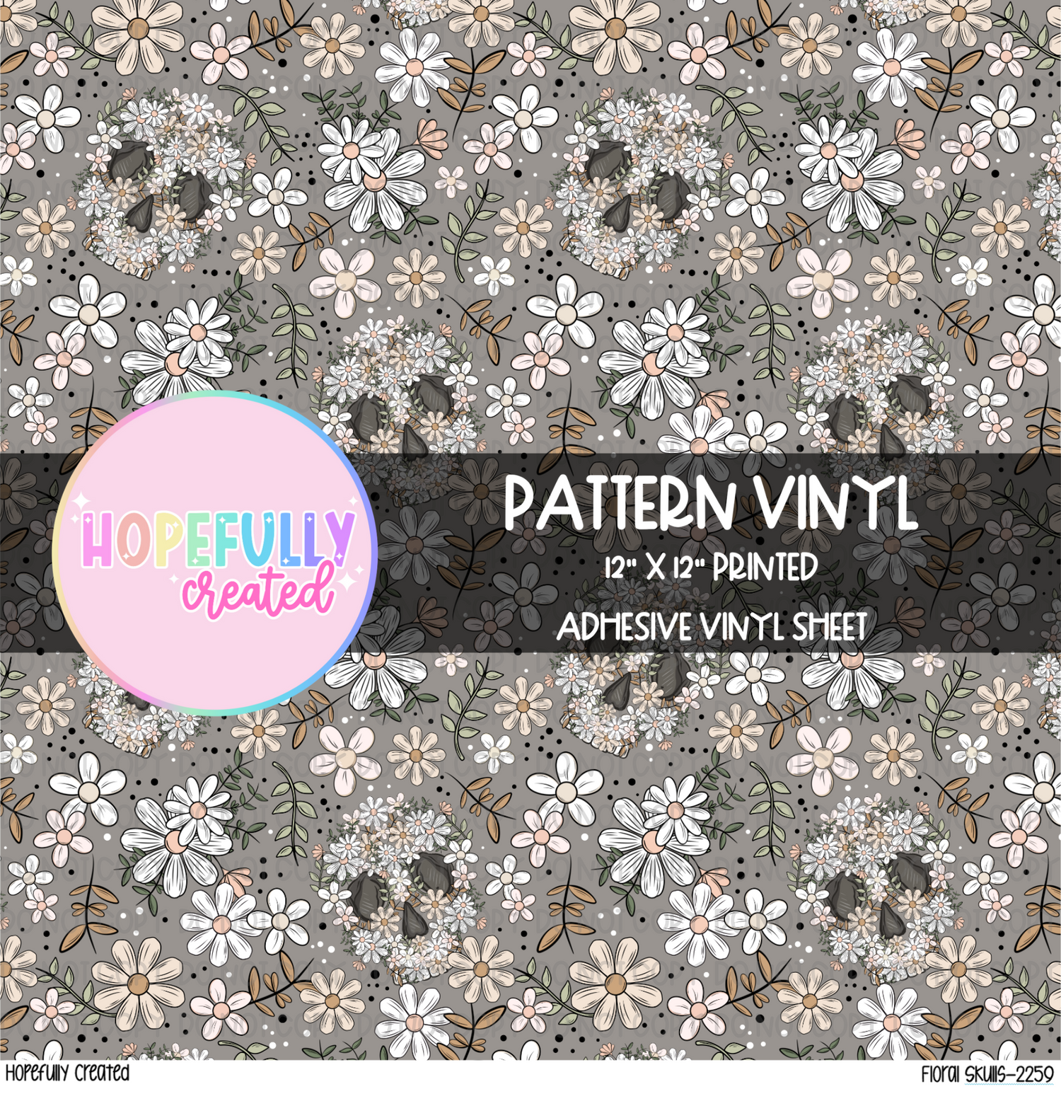 Floral Skulls Vinyl Collection - 2259