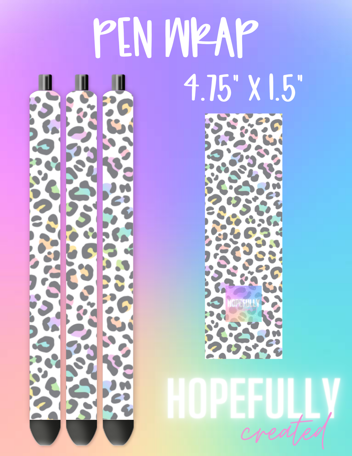 Pastel Leopard Pen Wrap-340