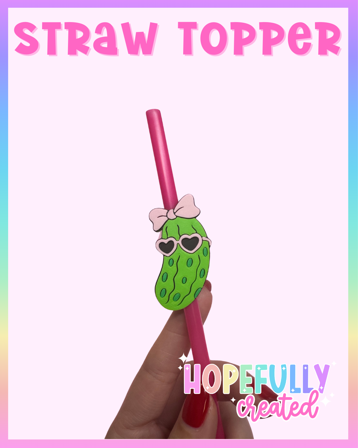 Cute Pickle Straw Topper