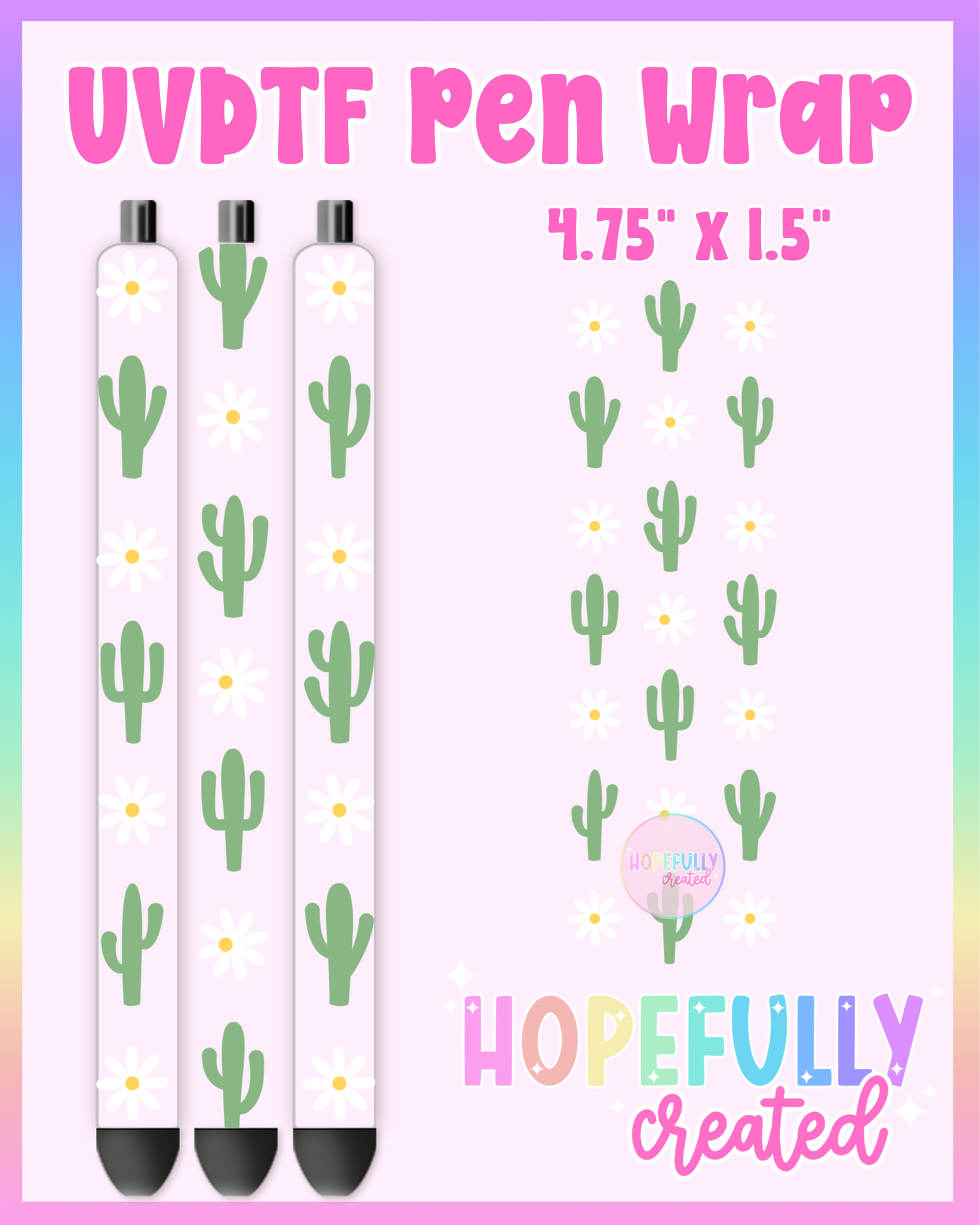 Cactus UVDTF Pen Wrap
