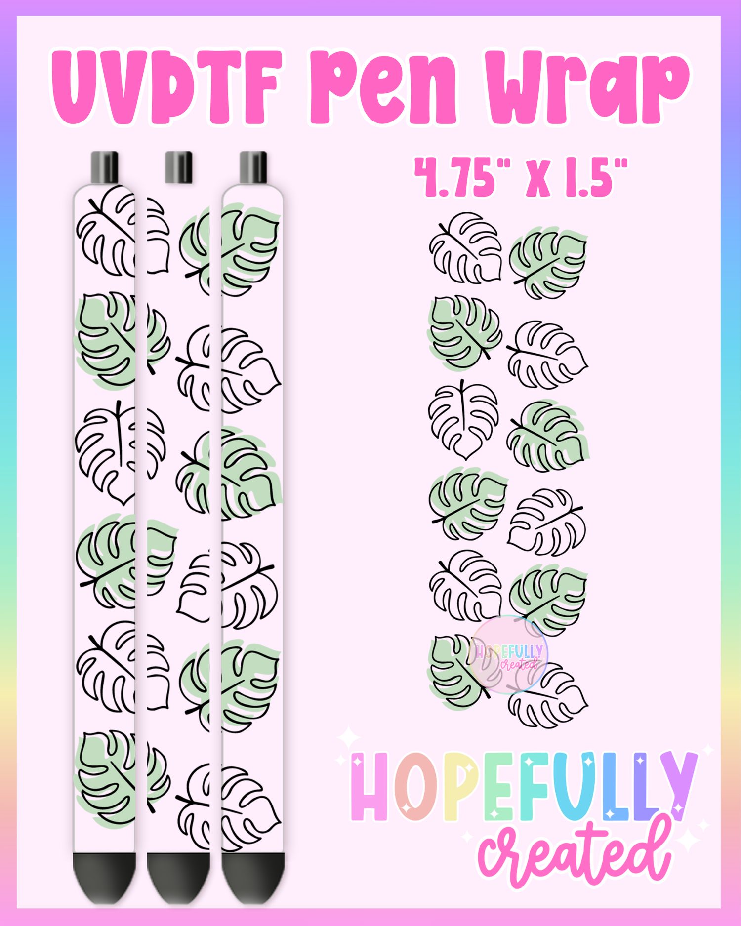 Monstera UVDTF Pen Wrap