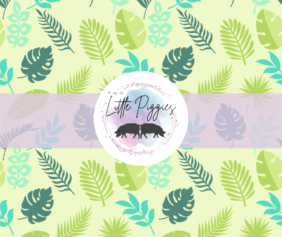 Printed Vinyl - Tropical Green Leaves