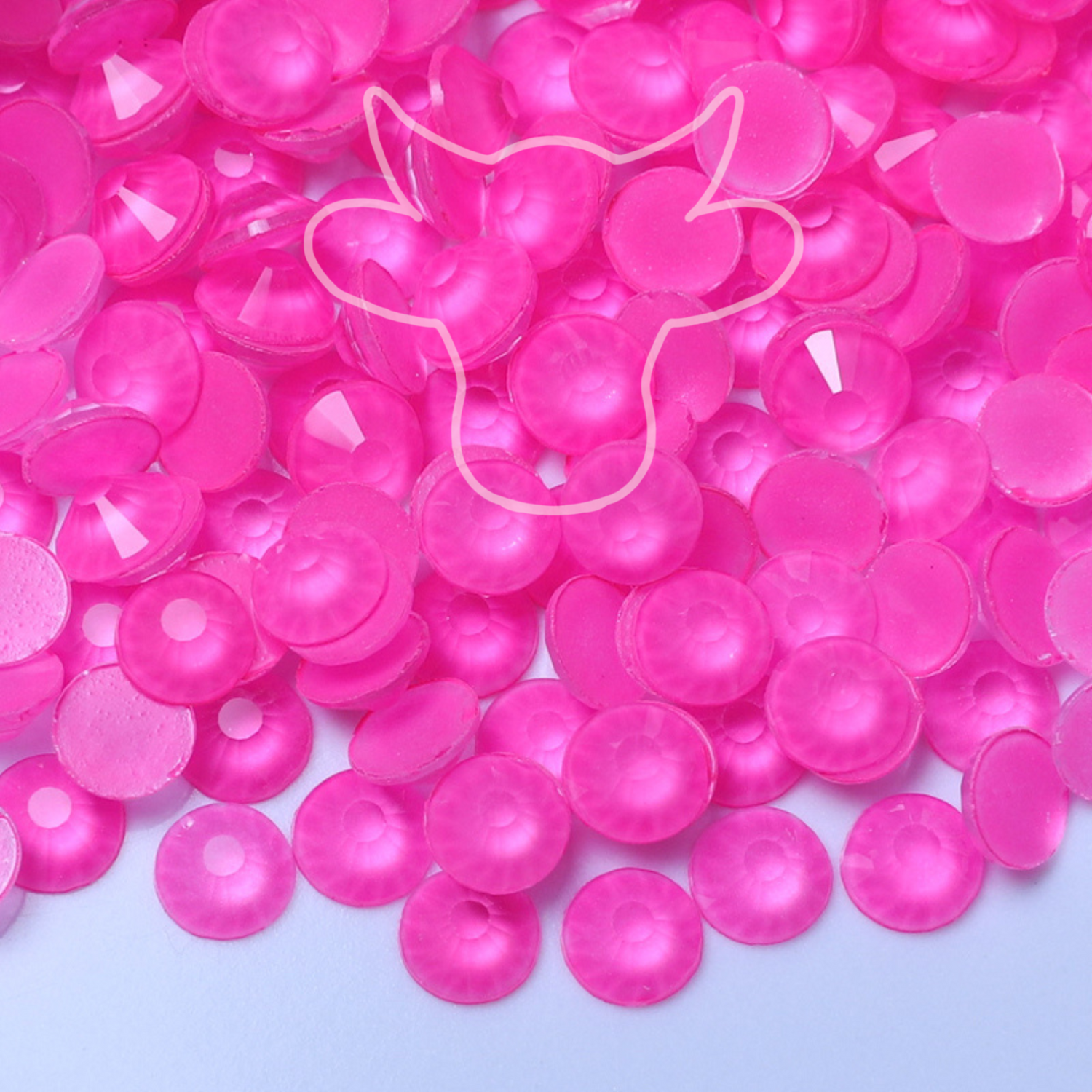 GLOW ROSE GLASS FLATBACK RHINESTONES