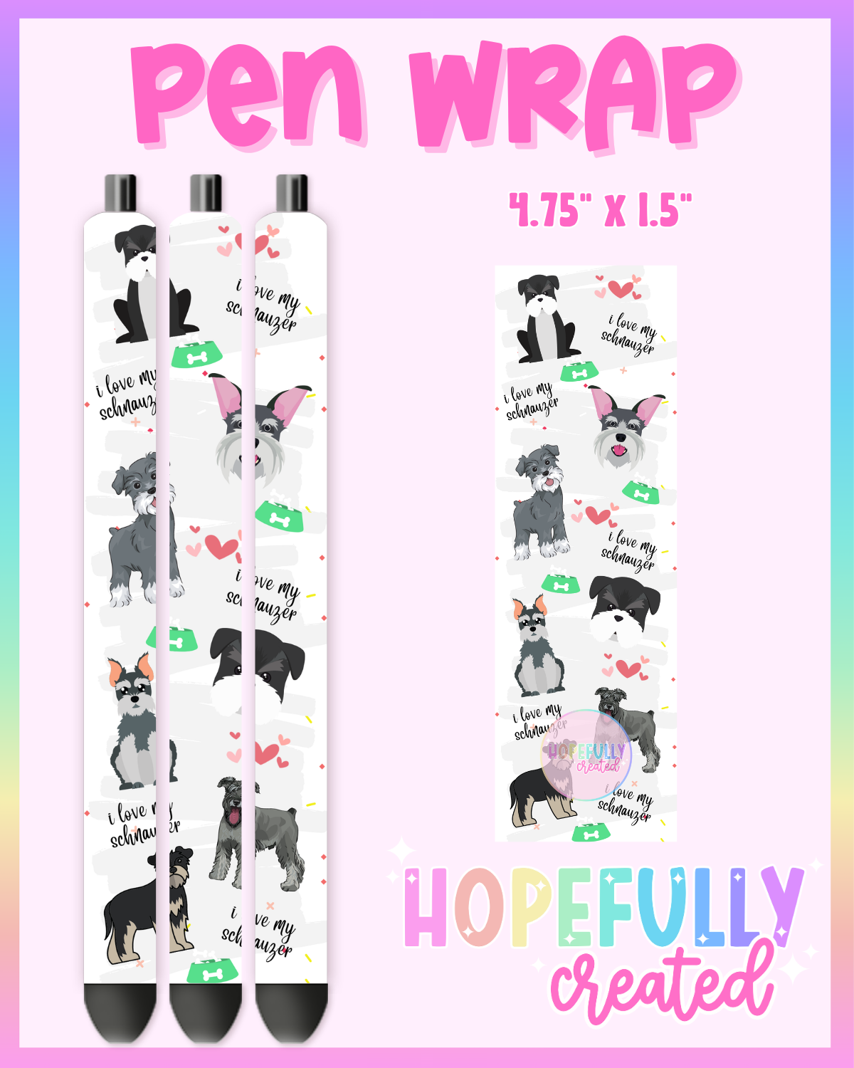 Schnauzer Pen Wrap- 4558