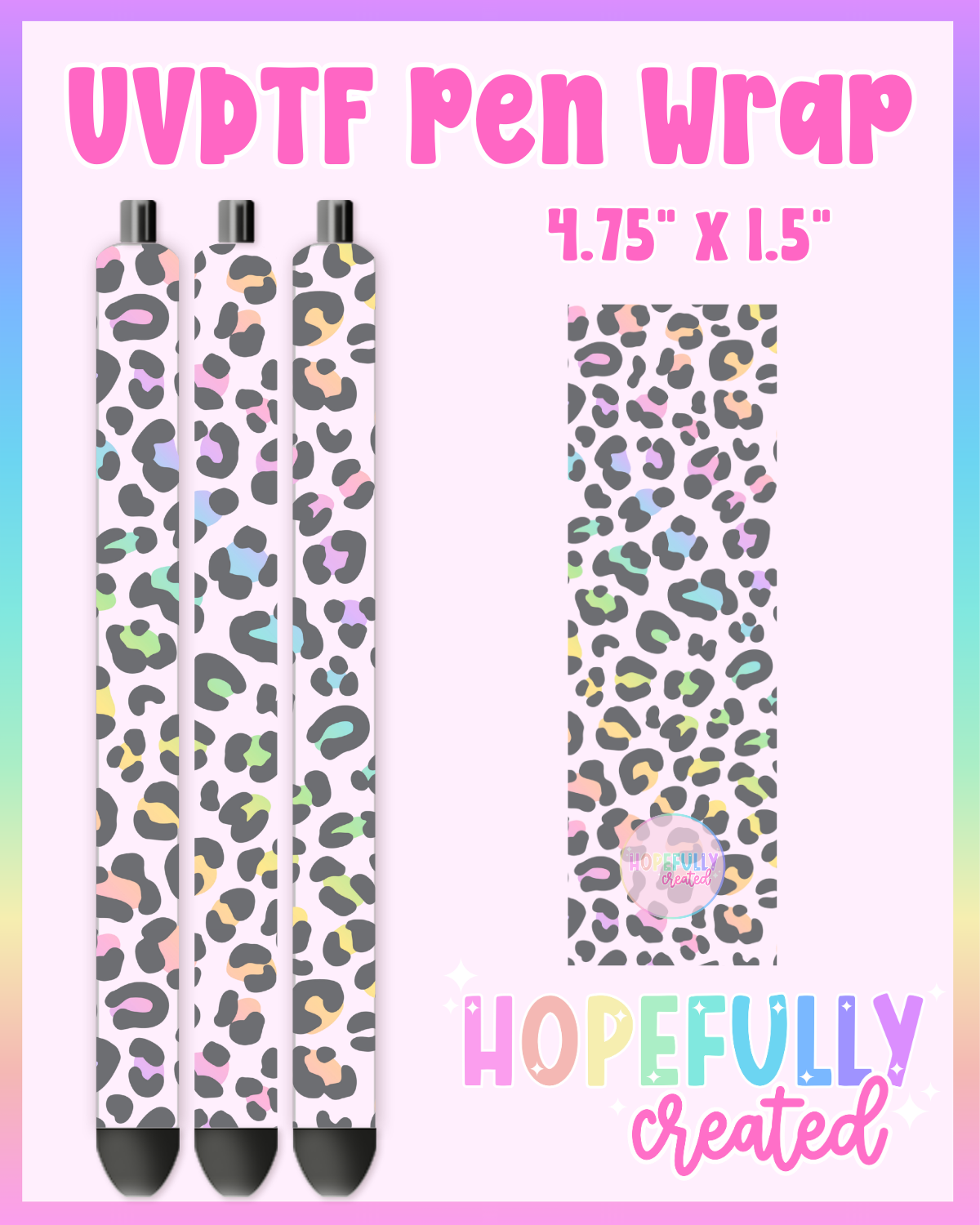 Pastel Leopard UVDTF Pen Wrap