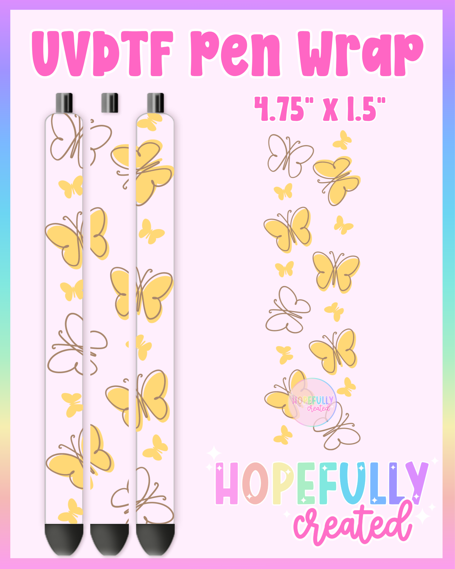 Butterfly UVDTF Pen Wrap