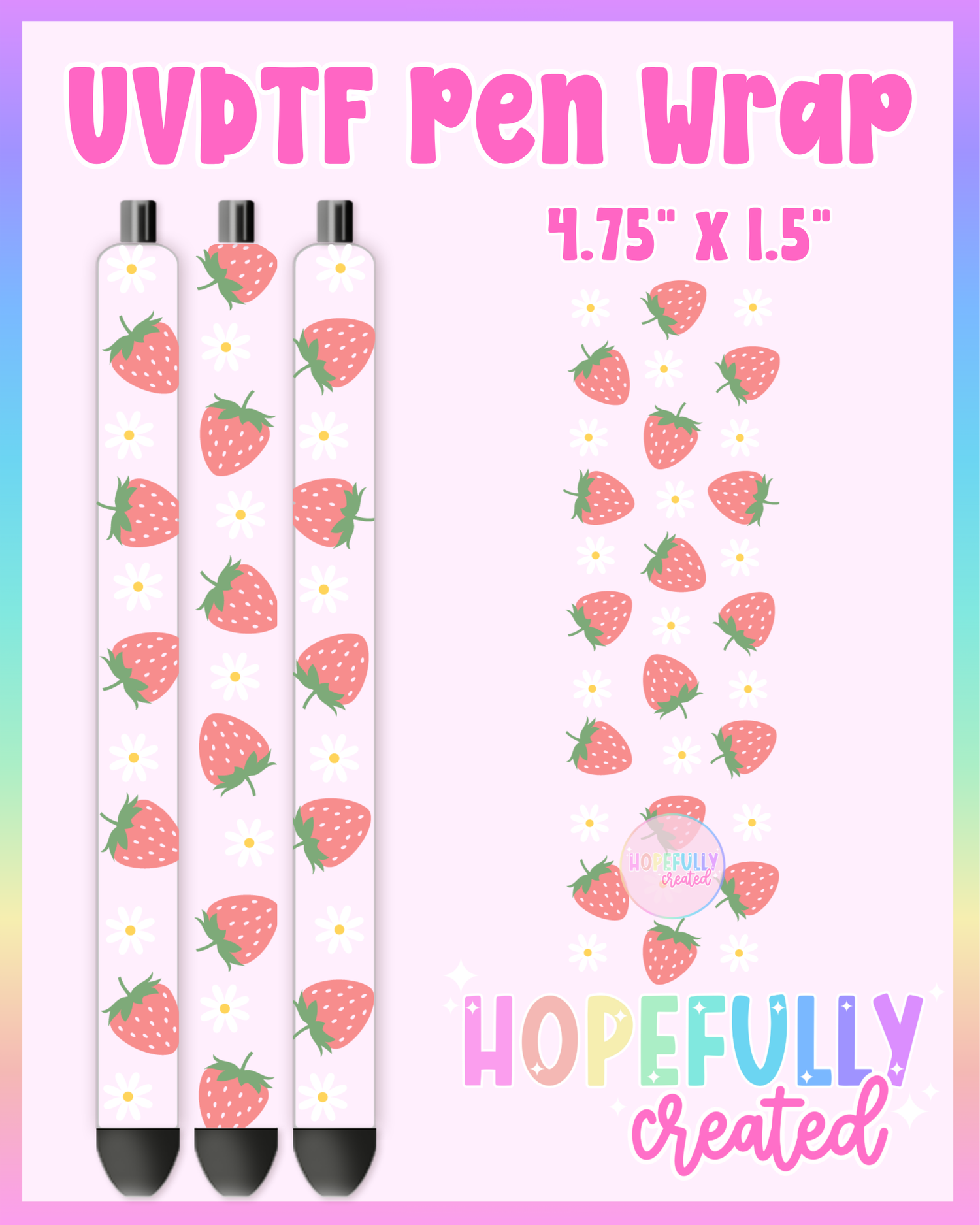 Strawberry UVDTF Pen Wrap