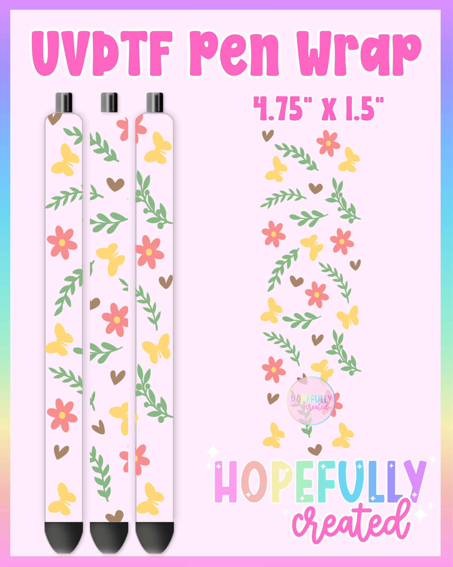 Butterflies UVDTF Pen Wrap