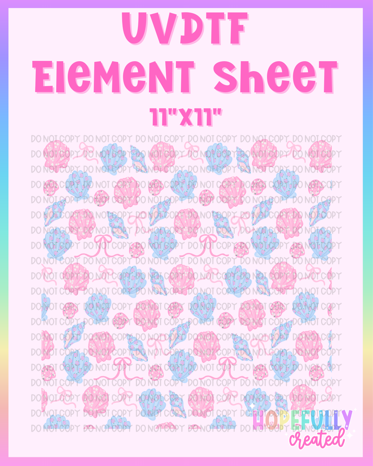 Seashells UVDTF Element Sheet