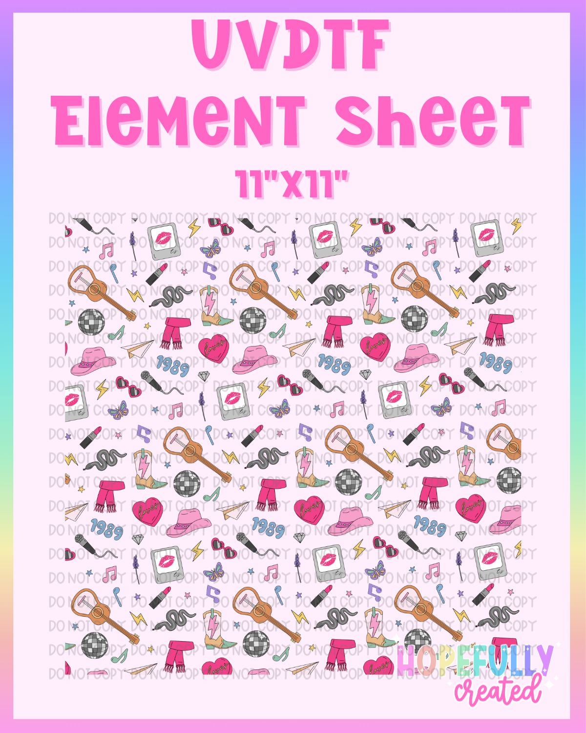 Swiftie UVDTF Element Sheet