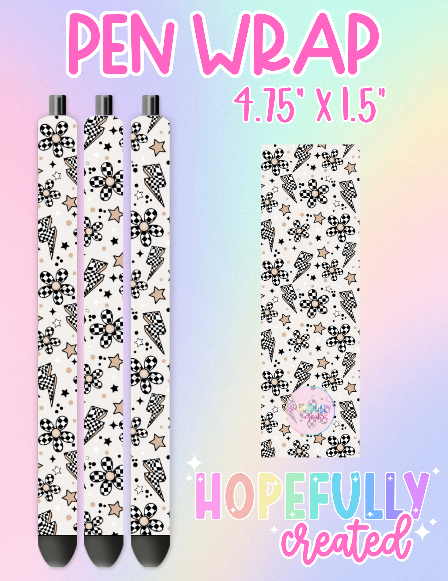 Checker Floral Pen Wrap-2493