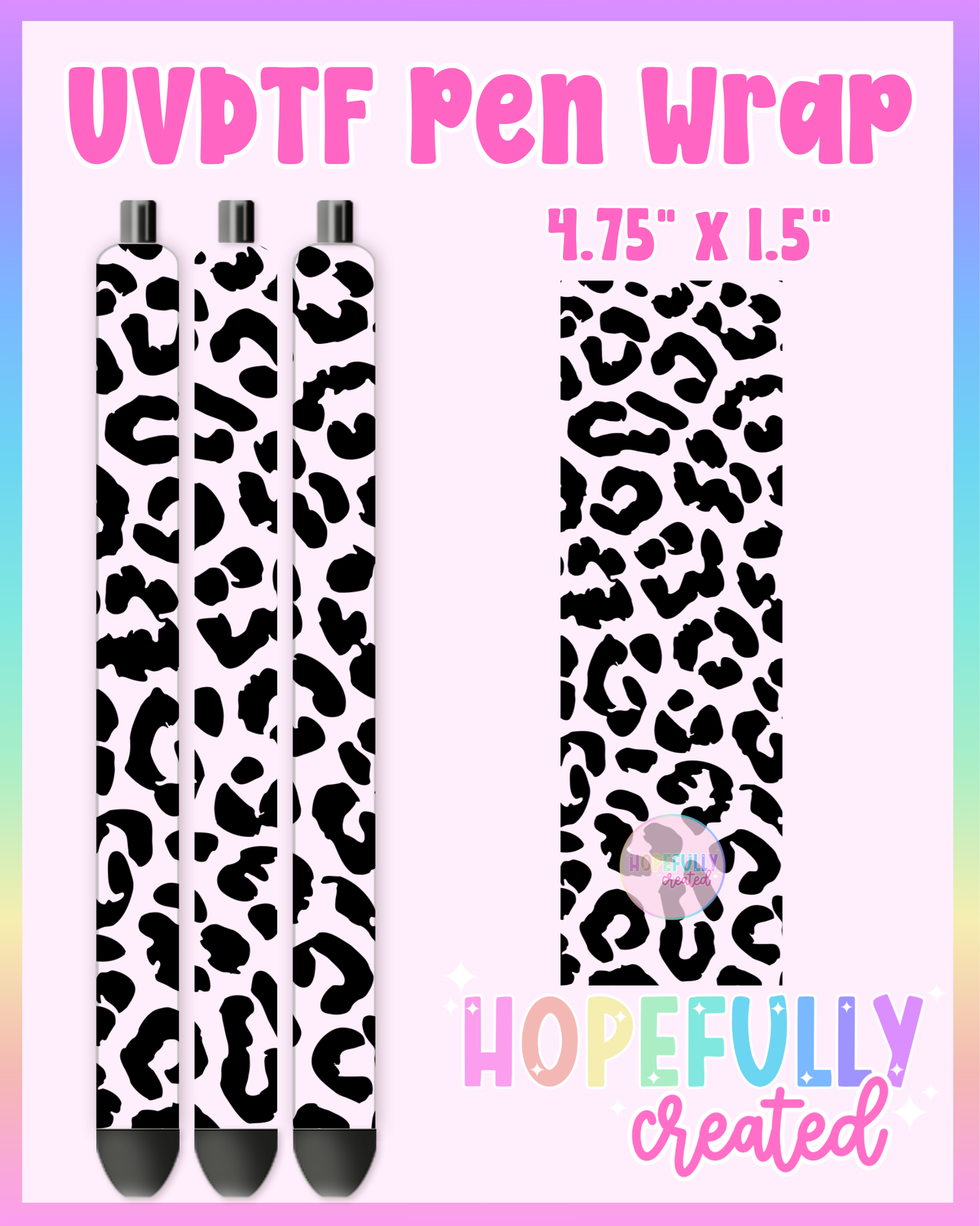 Black Leopard UVDTF Pen Wrap