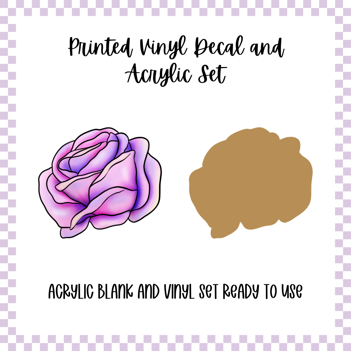 Printed Vinyl and Acrylic Set - Pastel Rose